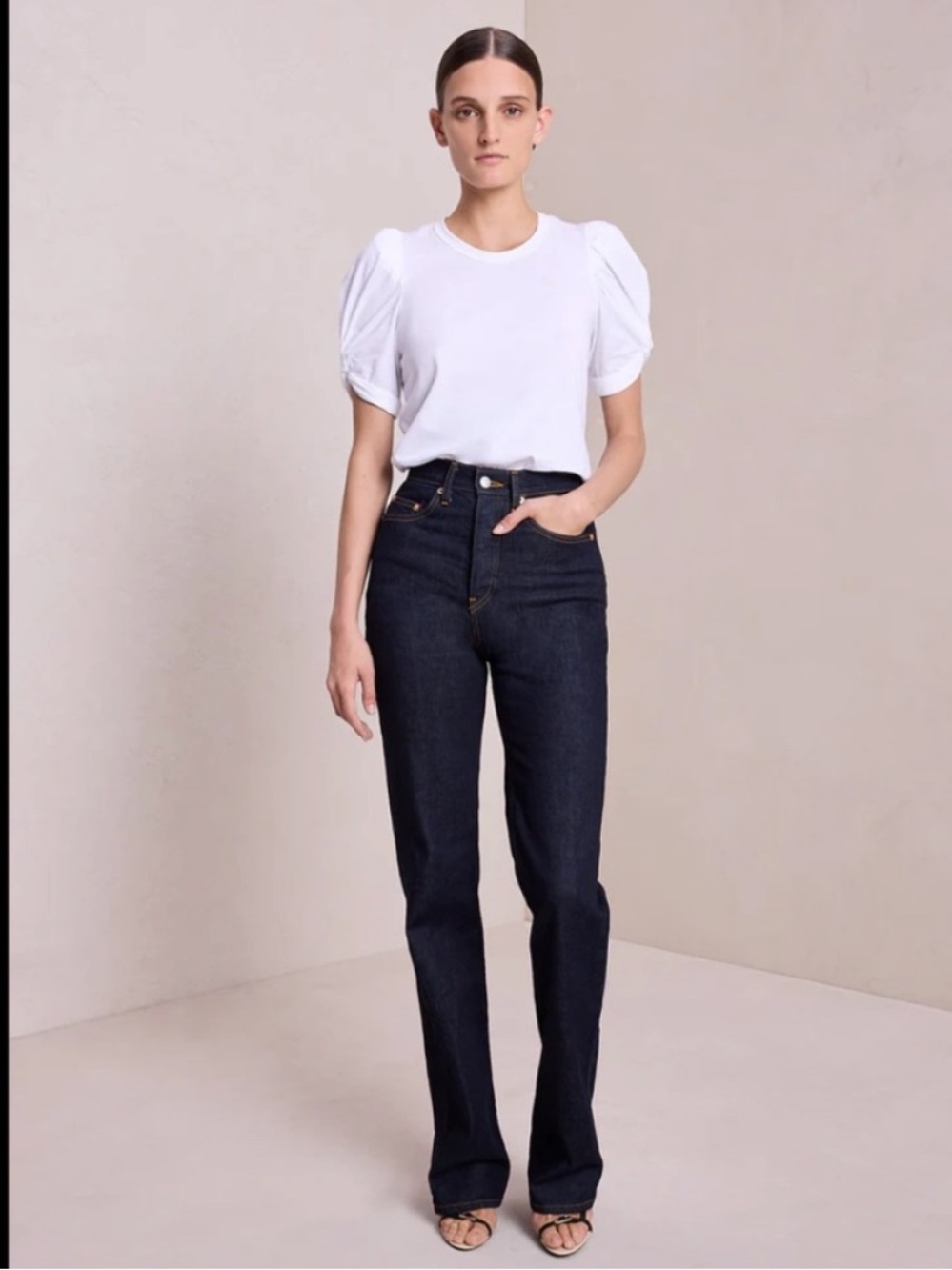 A.L.C. Black Puff-Sleeve Crewneck Tee
